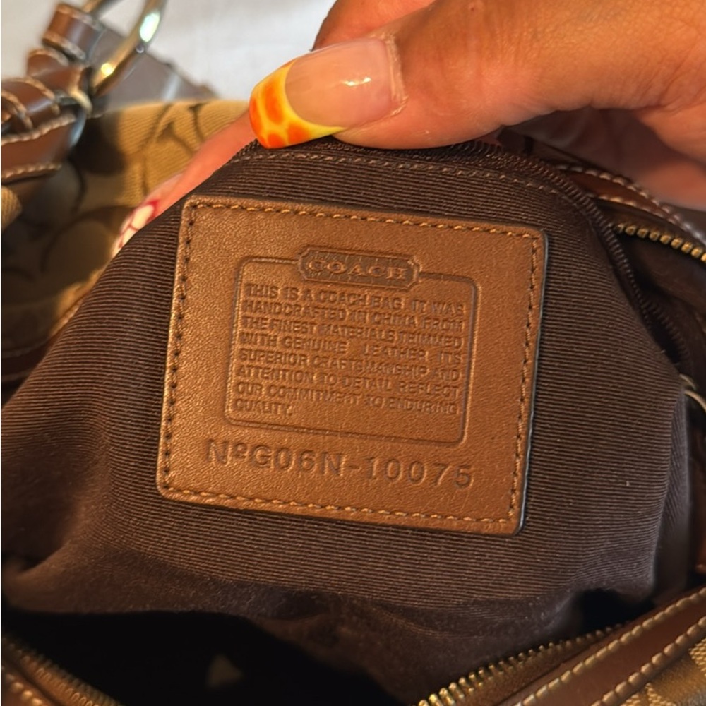 Coach Brown Leather Hobo Bag with Embossed Label